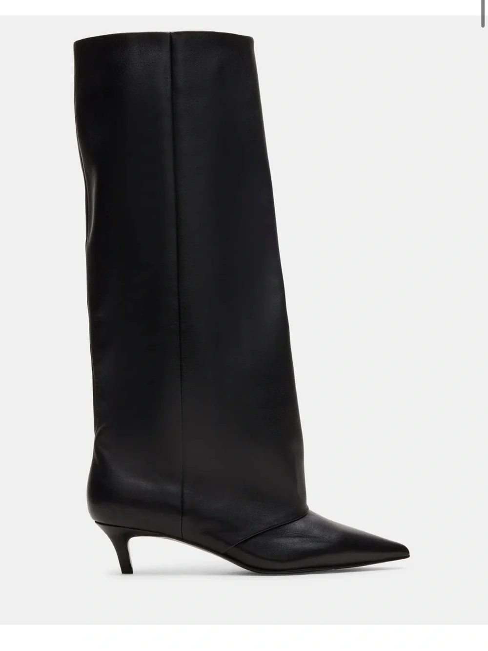New Luca Classic Pointed-Toe Knee-High Boots - Black